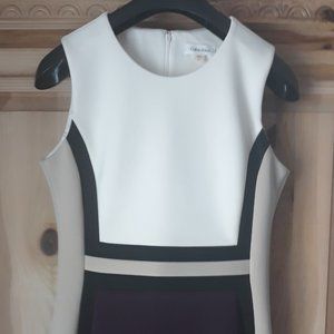 Calvin Klein Scuba Color-Block Shift Dress
